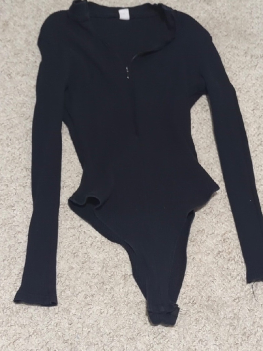 Black Long-Sleeve One-Piece Bodysuit - Picture 6 of 6